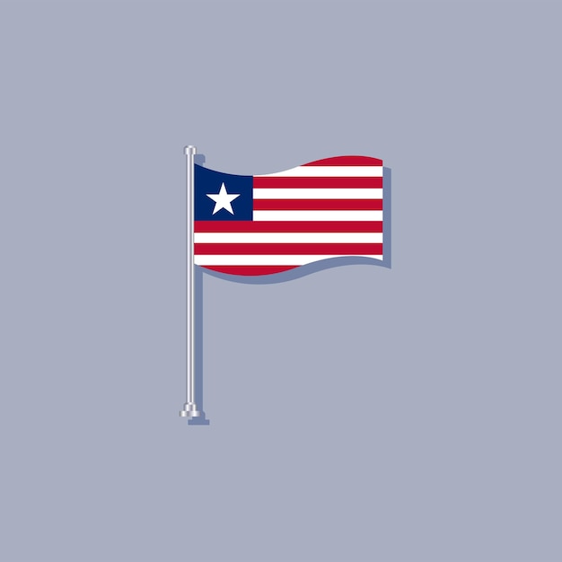 Vector illustration of liberia flag template