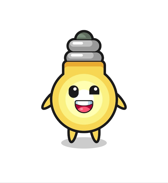 Illustration of an light bulb character with awkward poses , cute style design for t shirt, sticker, logo element