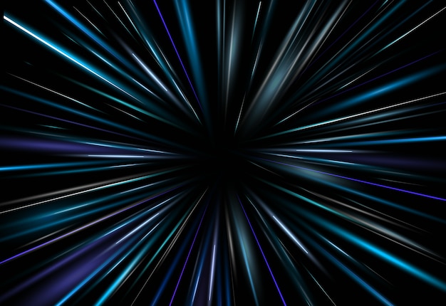 Vettore illustrazione effetto luce blu scuro sfondo astratto chiaro. laser aura a fascio rey