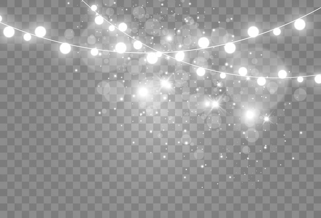  illustration of a light garland on a transparent background.