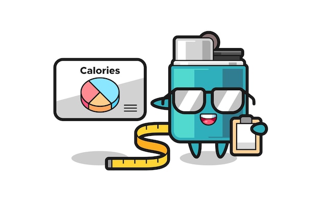 Illustration of lighter mascot as a dietitian