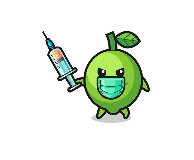 Illustration of the lime to fight the virus cute design