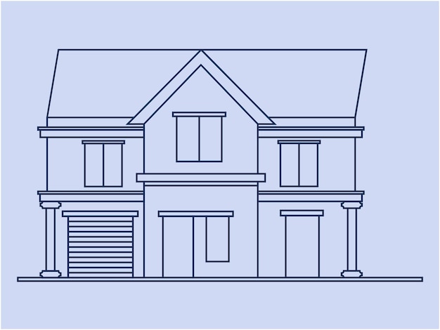 Illustrazione line art di una casa