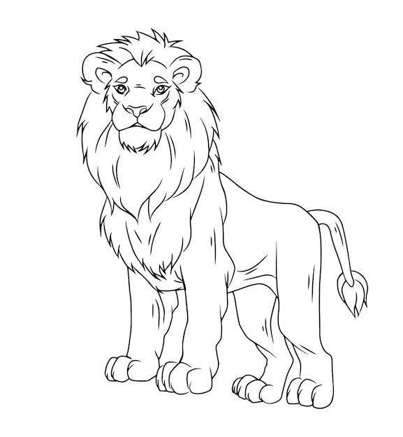 illustration of a lion coloring pages for kids and adult
