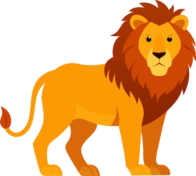 Vector illustration of a lion on a white background in vector style