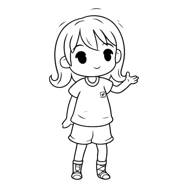 笑顔の小さな女の子のイラスト