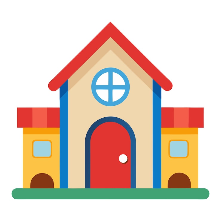 Vector illustration of little tikes house isolated on white