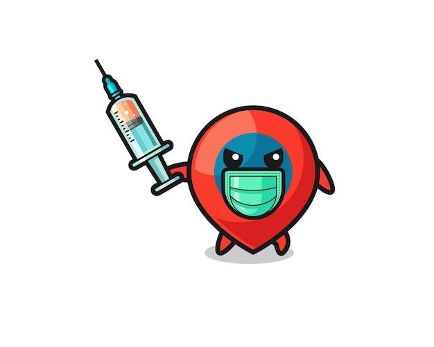 Vector illustration of the location symbol to fight the virus