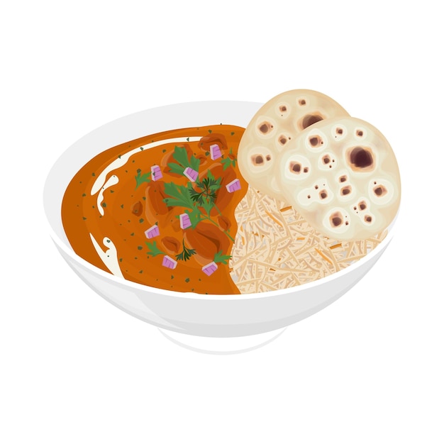 ロゴ イラスト クリパート 美味しいチキン ティッカ・マサラ または ティッ カ・マザラ の インディアン バター チキン