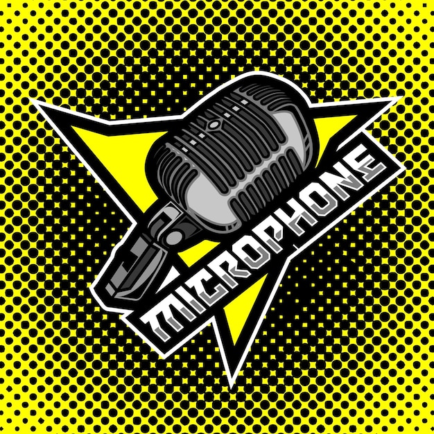 illustration logo of microphone esport