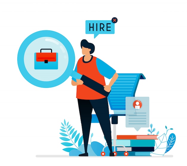 Vector illustration of looking for workers.