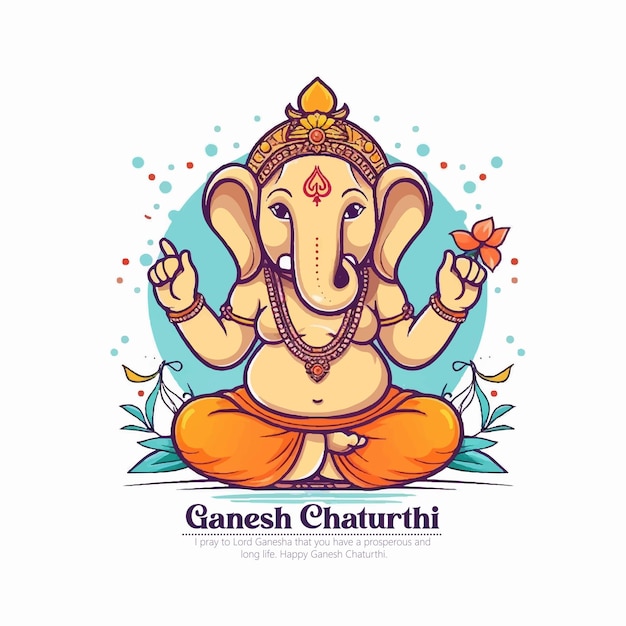 Illustration of Lord Ganesha for Ganesh Chaturthi