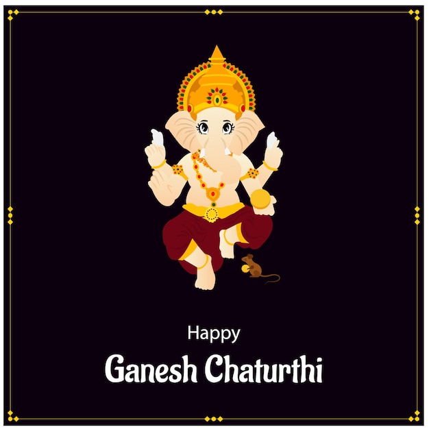 Illustration Of Lord Ganpati Background For Ganesh Chaturthi Festival Of India