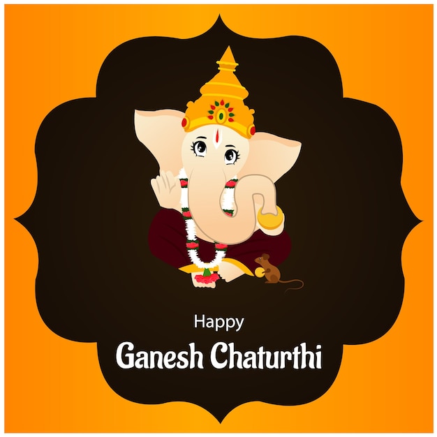 Illustration Of Lord Ganpati Background For Ganesh Chaturthi Festival Of India