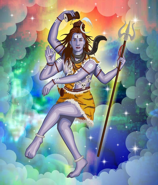 Illustration of lord shiva for mahashivratri festival india