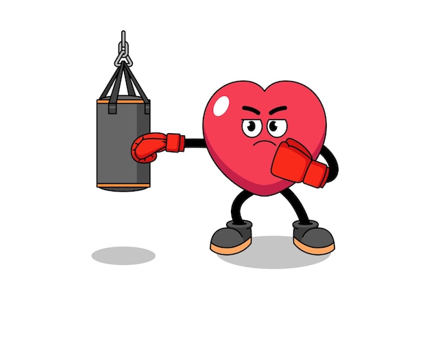 Illustration of love boxer character design