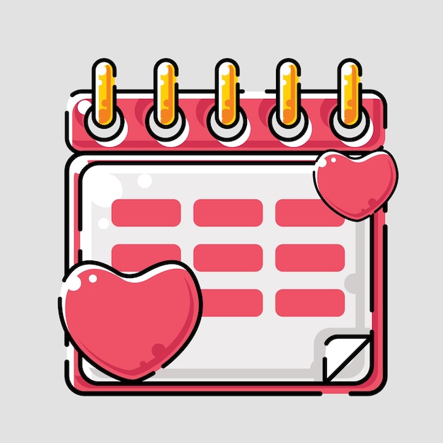 Calendario d'amore illustrato