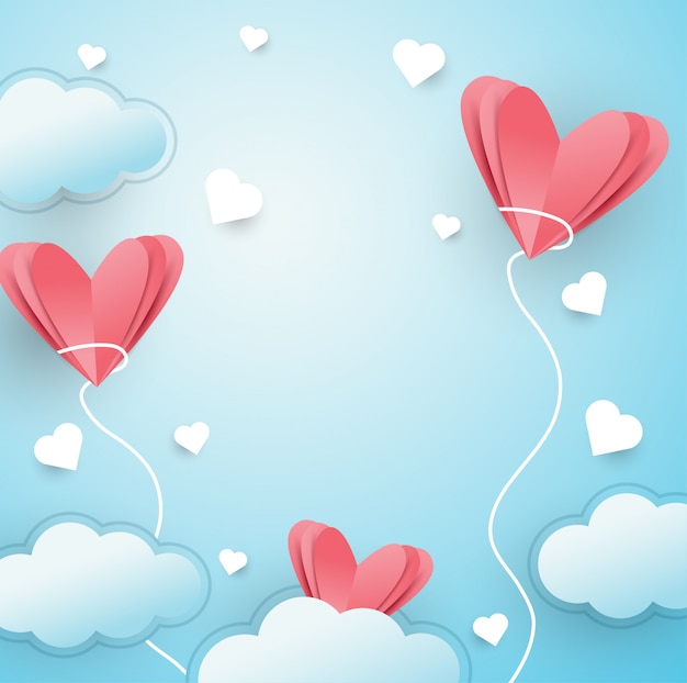 Vector illustration of love flying background