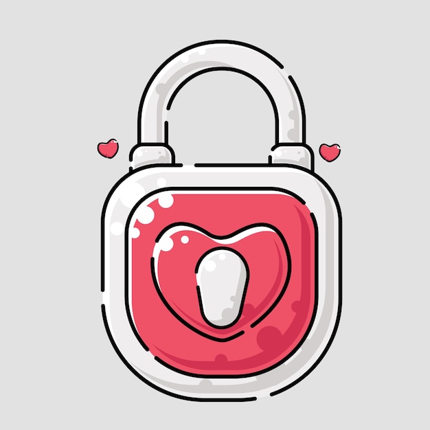 Vector illustration love lock