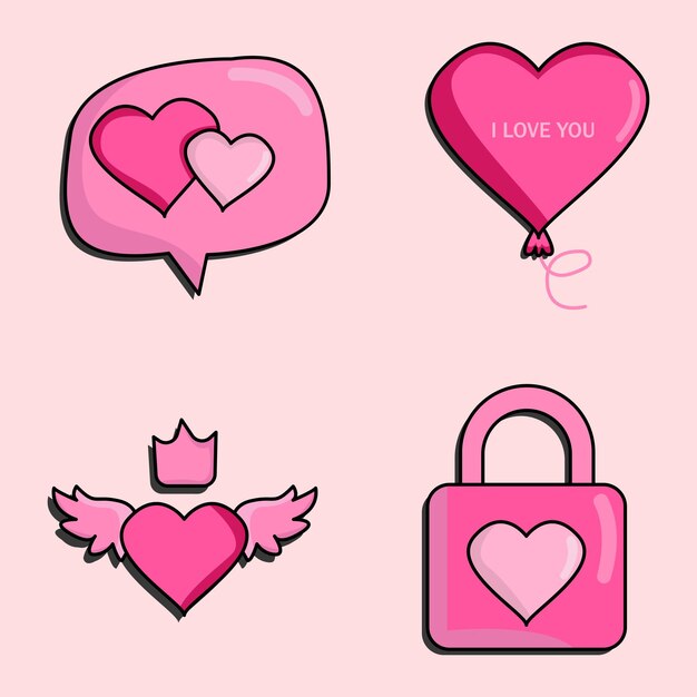 Vector illustration of love pack