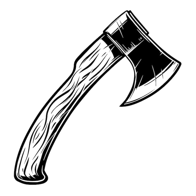 Vector illustration of lumberjack hatchet isolated on white background design element for poster, card, banner, emblem, sign. vector illustration