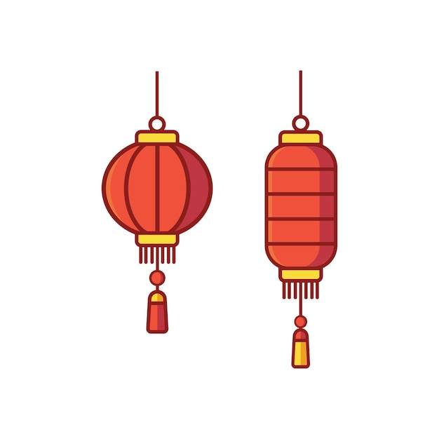 Vector illustration of lunar new year red lantern