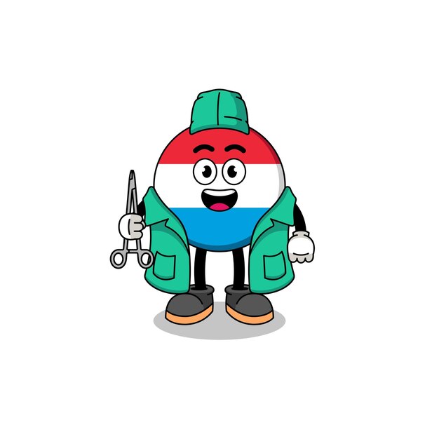 Illustration of luxembourg mascot as a surgeon character design