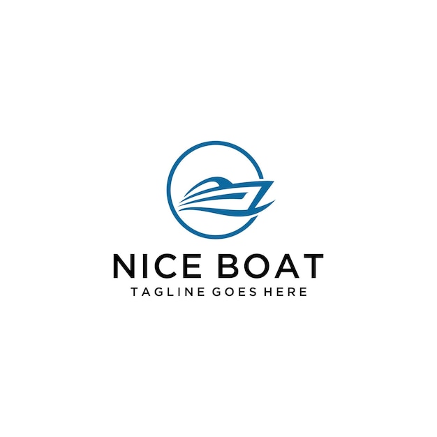 Illustration luxury an abstract boat sign logo design vector