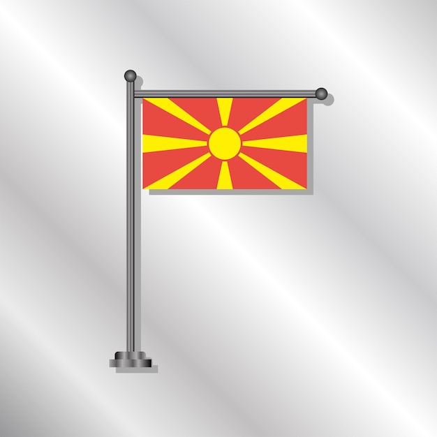 マケドニアの国旗のイラスト テンプレート