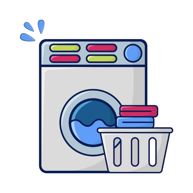 Illustration of machine wash