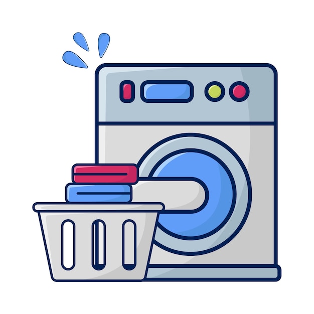 Vector illustration of machine wash