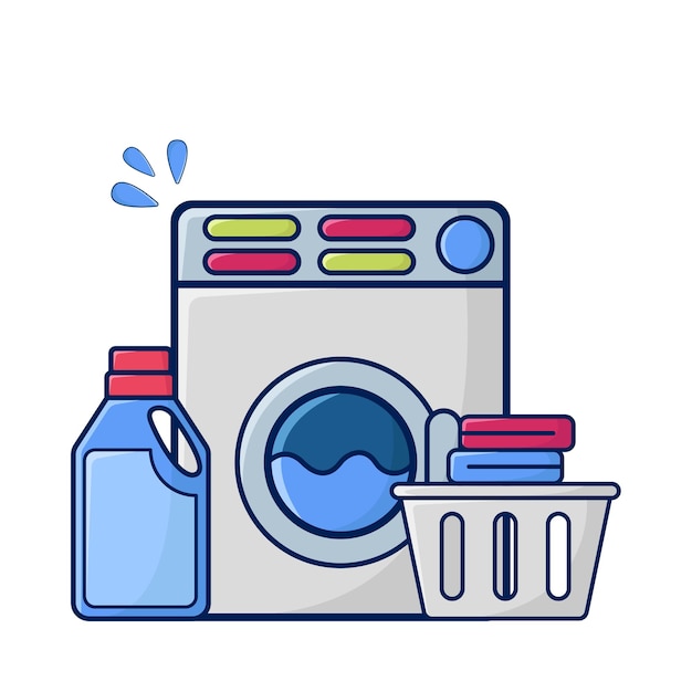 Illustration of machine wash