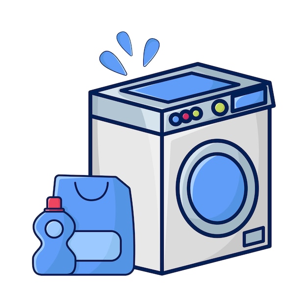 Illustration of machine wash