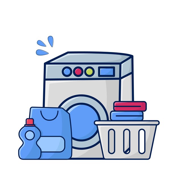 Vector illustration of machine wash