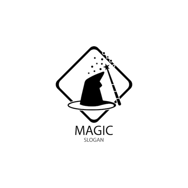 Vector illustration of magic hat with wand