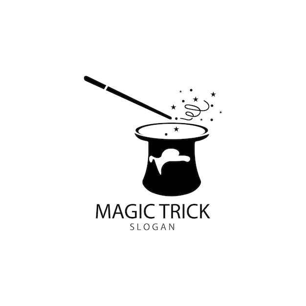 Illustration of magic hat with wand