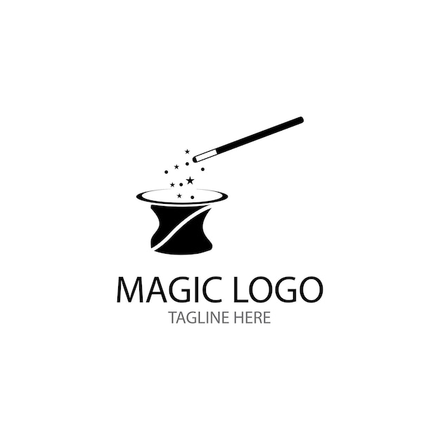 Illustration of magic hat with wand