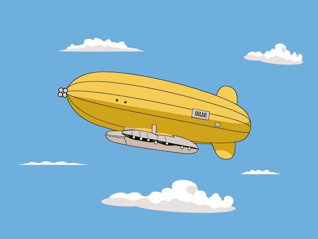 Vector illustration of majestic blimp in skyborne elegance