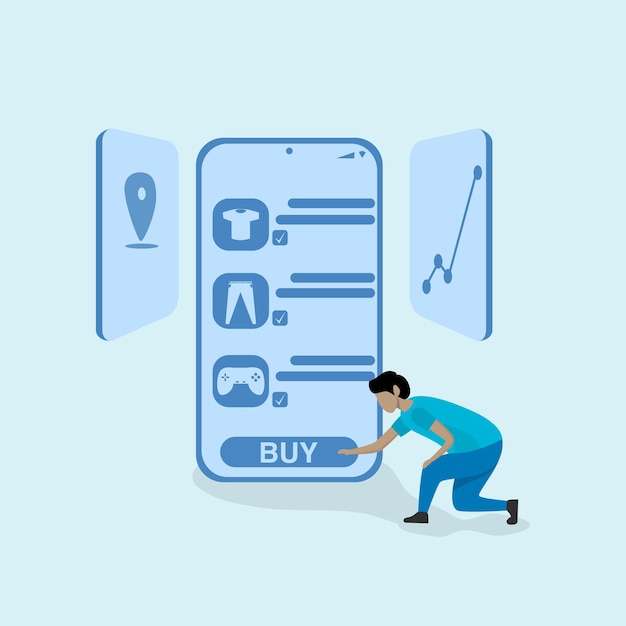 illustration of making a purchase in an online store