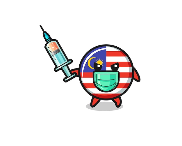 Illustration of the malaysia flag to fight the virus