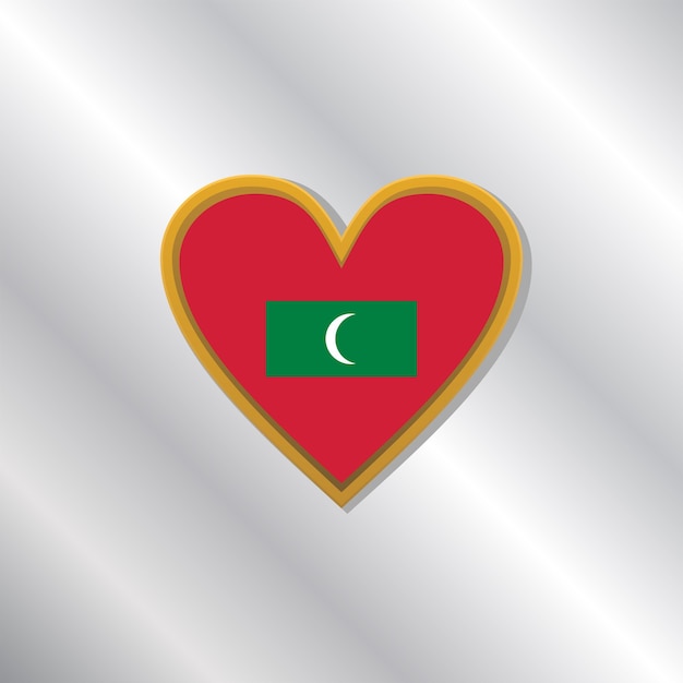 モルディブの旗のイラスト テンプレート