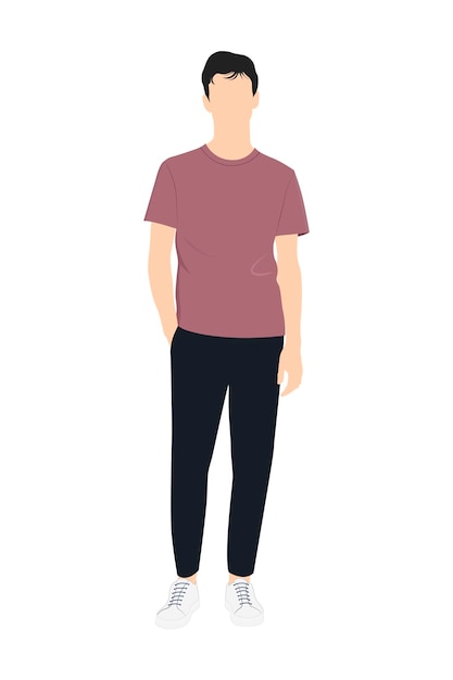 Illustration of male character in casual clothes in flat