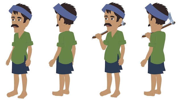 Vector illustration of male character set