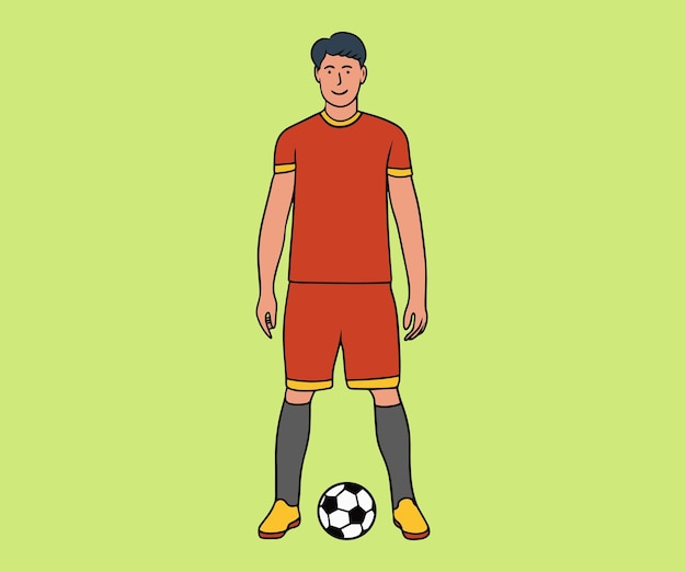 Vector illustration of a male soccer player