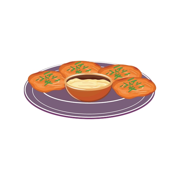 illustration of malpua served with rabri a traditional indian sweet dish