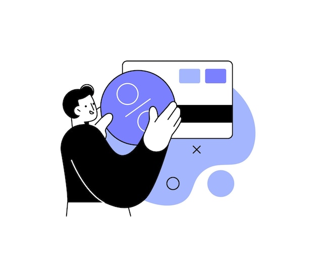 an illustration of a man holding a credit card