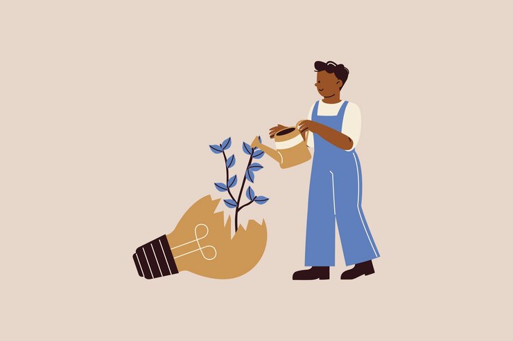 Vector illustration of man learning from mistakes