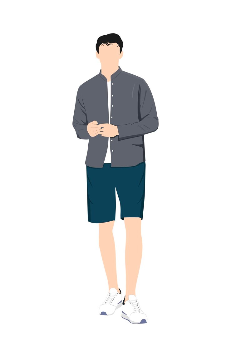 Vector 남자의 그림은 캐주얼 복장에 서