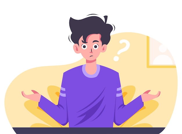 illustration of a man with a confused facial expression