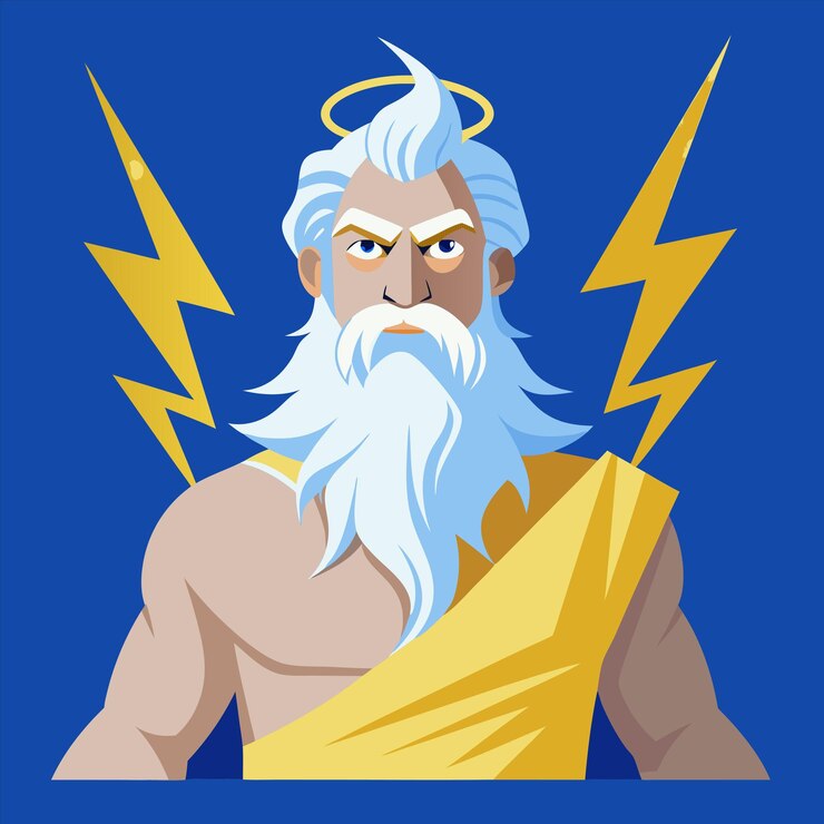 Vector an illustration of a man with a lightning bolt on his head
